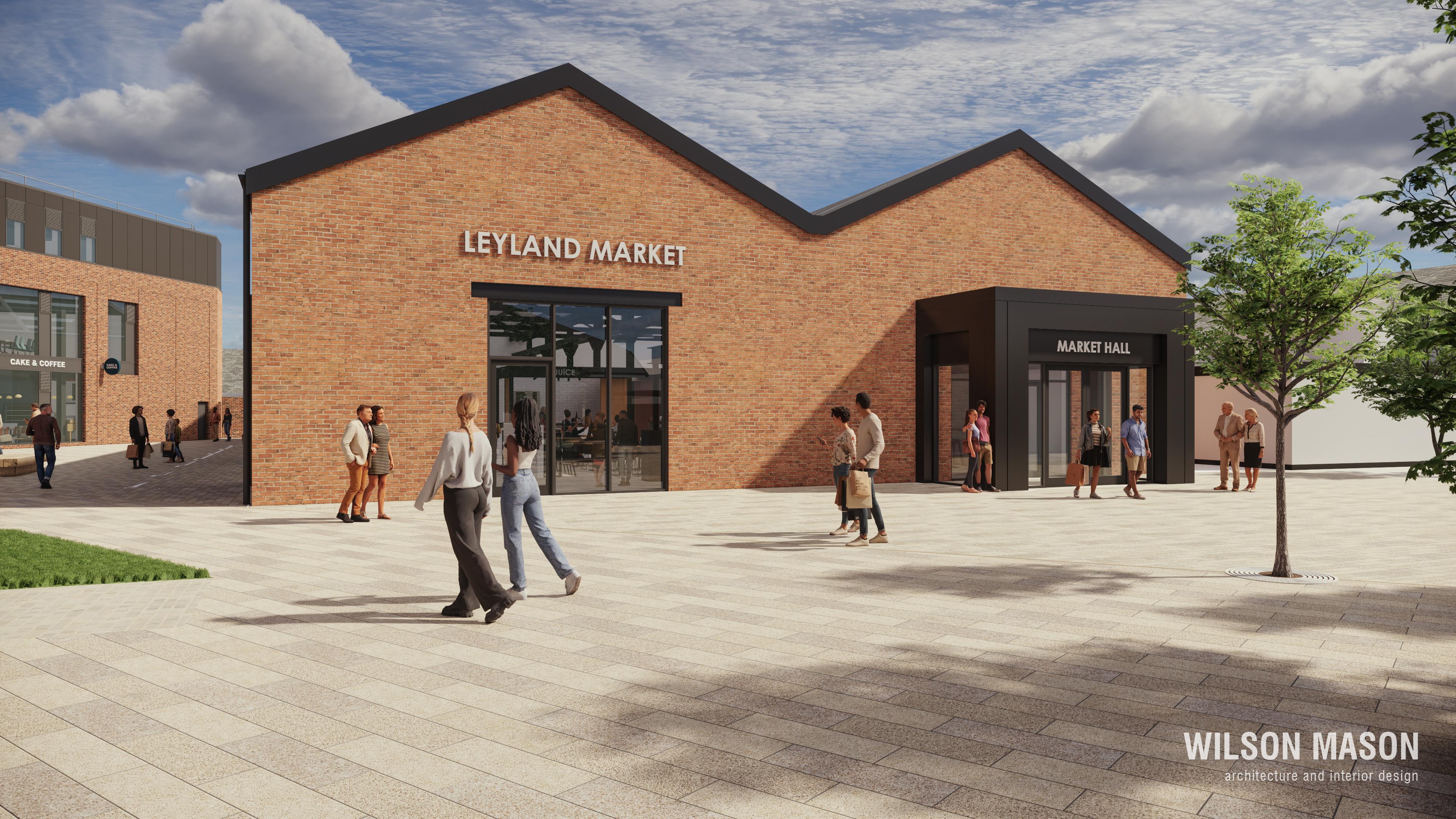 Leyland Market refurbishment - entrance view